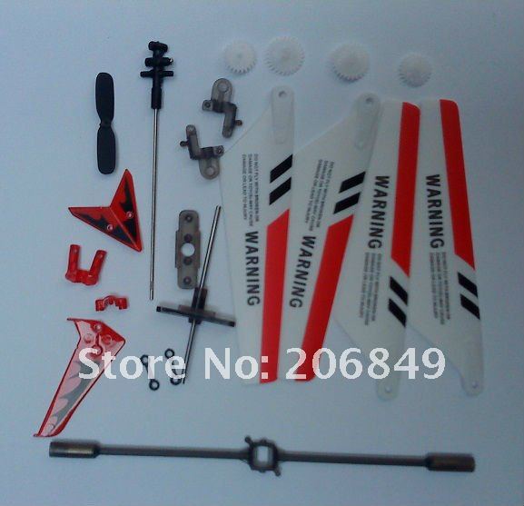 Free shipping gear shaft tail blade main blades spare parts for 22cm S107G Metal 3ch Gyro R/C Mini Helicopter RC plane S107(China (Mainland))