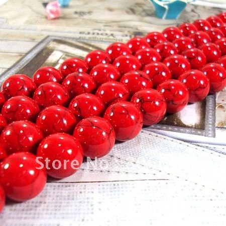  Plz choose size One Strand Red Natural Turquoise Loose Stone Jewelry Beads