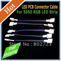 O adaptador livre do conector do PWB do diodo emissor de luz do transporte conduziu o cabo do conector da tira para 5050 a solução fácil da luz de tira do diodo emissor de luz SMD do RGB toda a volta do anjo