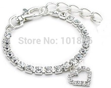 wholesale~pet necklace,pet jewelry,pet product,10pcs/lot.WHITE rhinestone.best gift for your love pet
