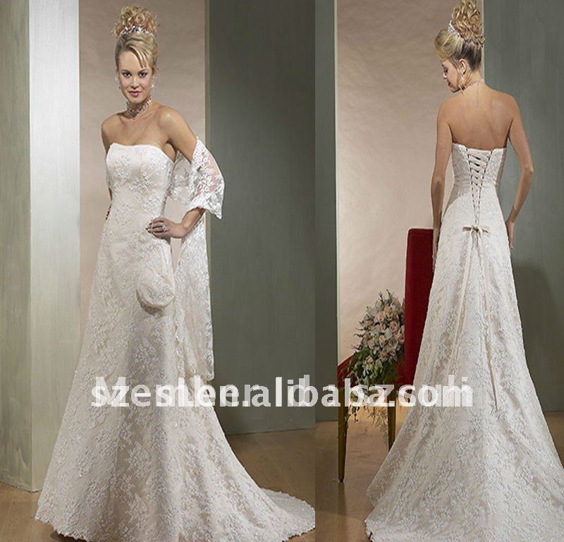 SLx0341 champagne plus size spanish lace wedding dress