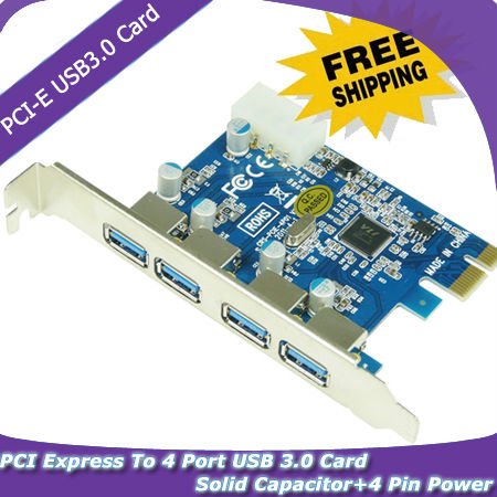  Card Adapter on Free Shipping Pci E To 4 Port Usb 3 0 Card Adapter Pci Express Usb3 0