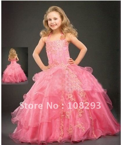2011 pink Flower Girl Party Pageant Wedding Dress size Custom