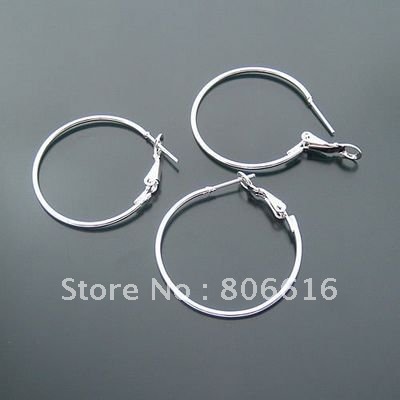 Sterling Silver Jewelry Findings on Sterling Silver Plate Hoop Earrings Clasps Hooks Jewelry Accessories