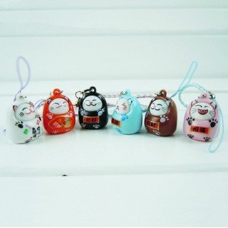Lucky cat mobile phone strap/cell phone charm  / Pendant /Lanyard keychain