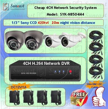 Free Shipping DVR System With Indoor OR Outdoor Use Wholesale CCTV Cameras System SYK-N8504M4