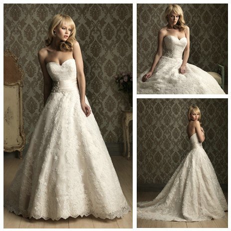 Free Shipping Ball Gown Lace Wedding Dress Sweetheart Neckline