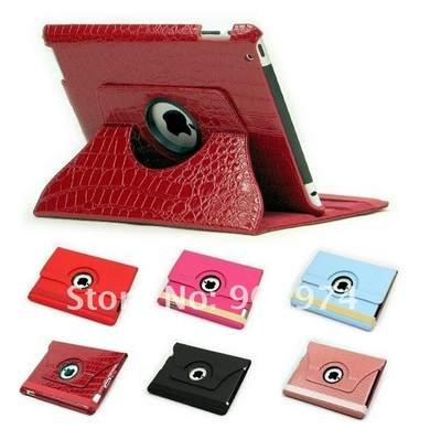 Discount Leather Furniture Free Shipping on Leather Case For Ipad 2 With 360 Degrees Rotating Stand Wholesale Free