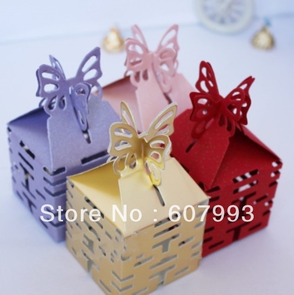 Wedding favor box Butterfly Double Happiness Wedding Candy Boxes 