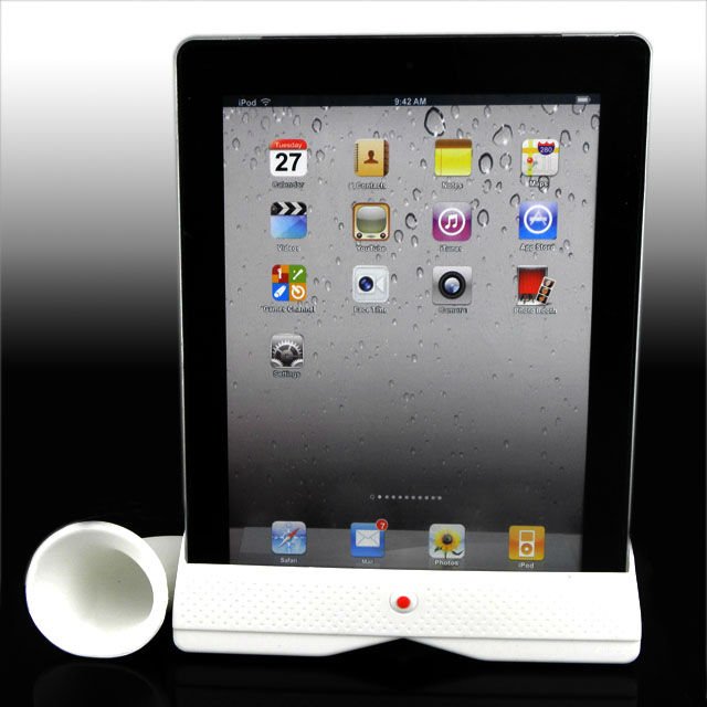 Altofalante portátil do amplificador do carrinho de varejo do chifre do osso para o carrinho da caixa sadia da originalidade do iPad para a entrega livre do iPad 2