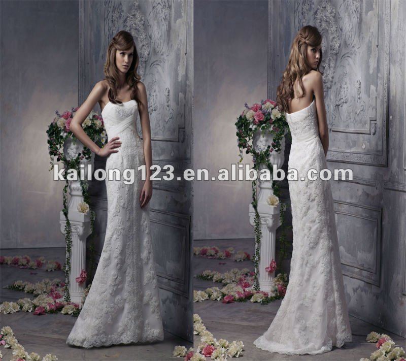  Sheath Floorlength Criss Cross Bodice Tulle And Lace Wedding Dresses
