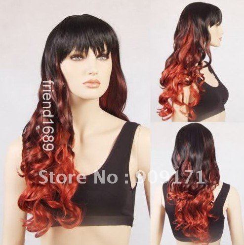 ... Shipping*NEW COSPLAY LONG BLACK TIPPED WITH RED & RED MIX CURLY WIGS ... Shipping*NEW COSPLAY LONG BLACK TIPPED WITH RED & RED MIX CURLY WIGS