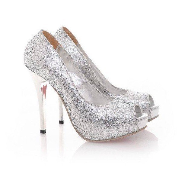 2012 Women Sexy Glitter Platform Peeptoes High Heel Shoes Hot 