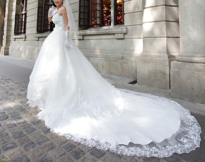 2012 new luxury off shoulder super long royal train wedding dress with 