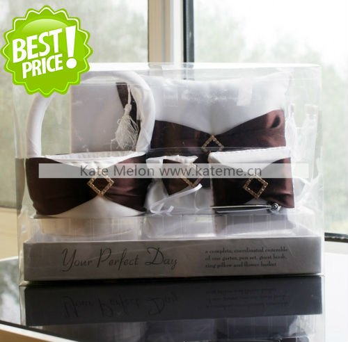 Free Shipping Chocolate Tone Wedding Ceremony Personalized Favors Brown Sash