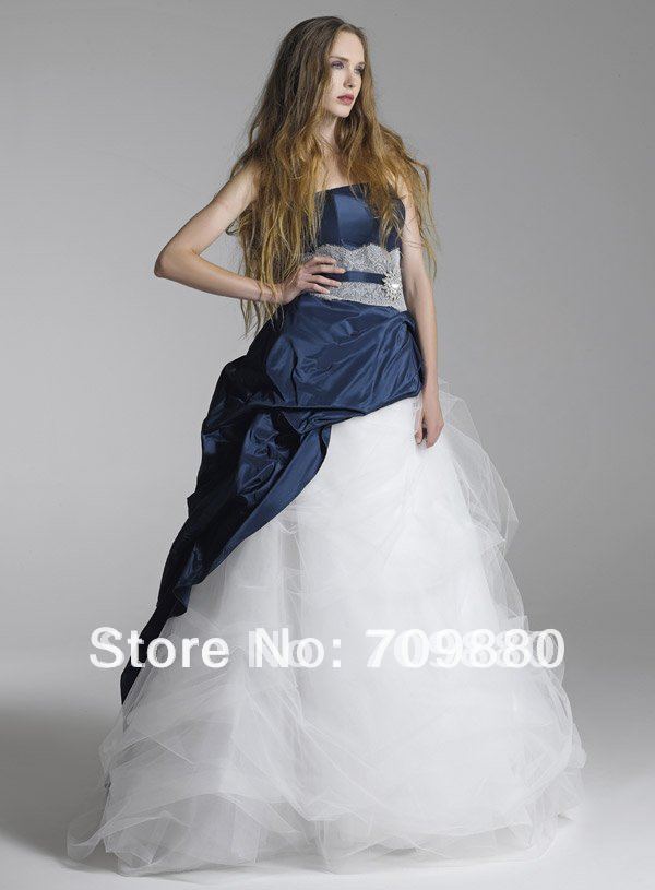  taffetatulle ball gown wedding dresses applique sash ruffle skirt