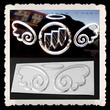 Soft PVC angel wings Car stickers silver gold red Auto decals