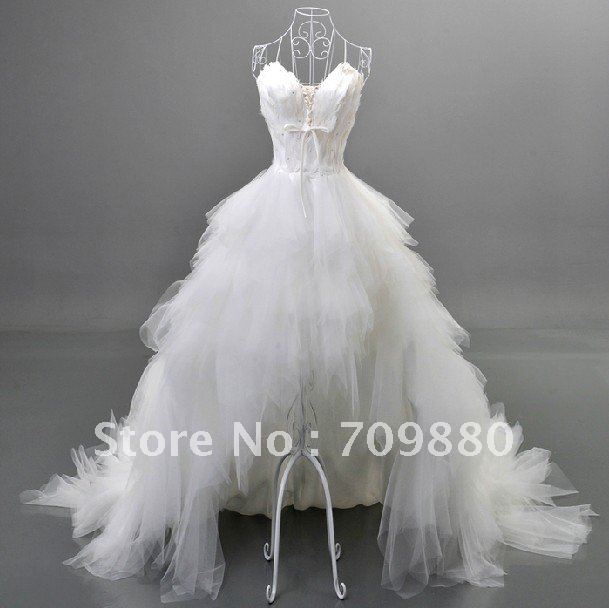  feathers bodice ball gown wedding dress with ruffle hilo skirt and lace 
