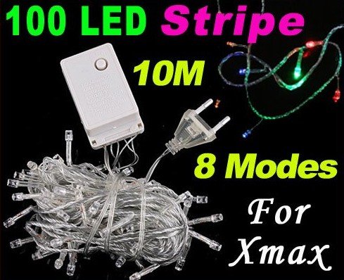 Multicolour 100 LED String Decoration Light 10M for Christmas Party Wedding 
