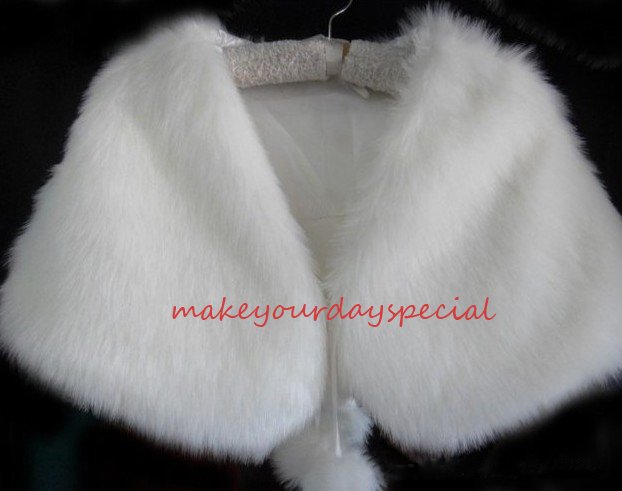 Classic Ivory Faux Fur Bridal Shawl YJWA004 US 1789 US 2421 piece