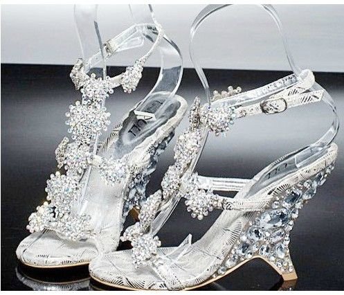 2012 High Quality Crystal sandals wedge sandals with rhinestone Fashion 