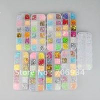 9pcs/lot 12 colors 9 design option Nail Art Glitter Spangle Glitter Deciration For Nail Art