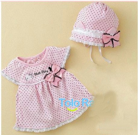  Kitty Baby  on 3pcs Lot Baby Girls  Dress Hat Baby Girl Hello Kitty Pink Dress Bow