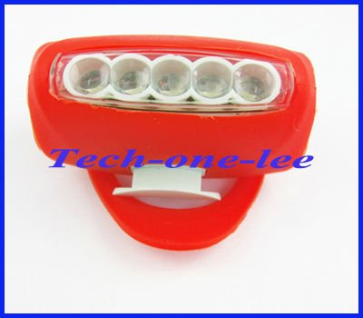 Wholesale on Wholesale Silicone 5 Led Bicycle Bike Caution Safety Rear Lights Free