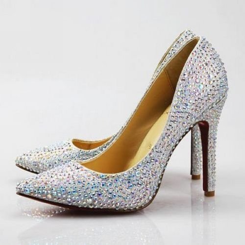  pumps womens diamond wedding shoes crystal shoes for wedding ceremony