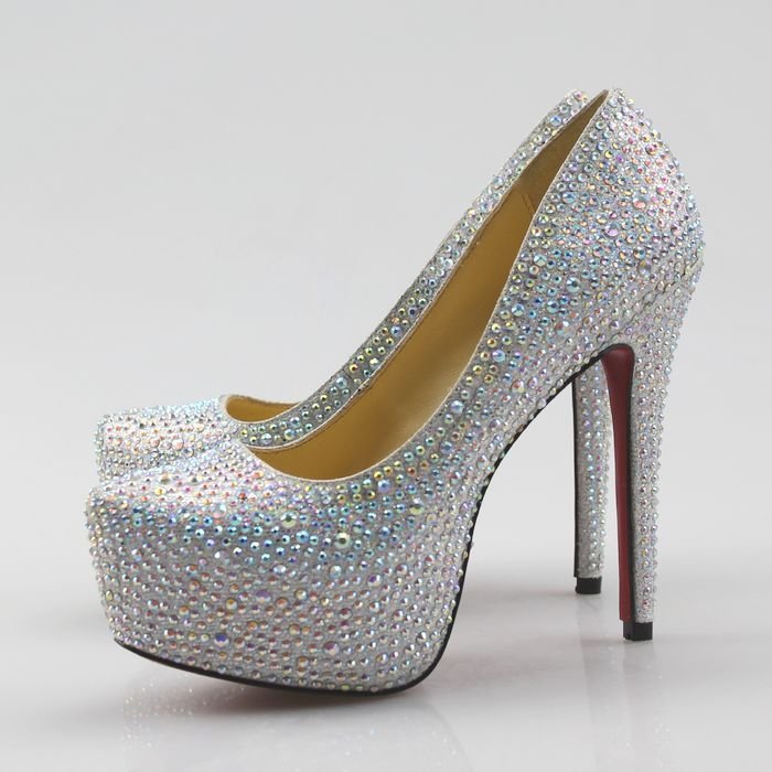 Womens rhinestone wedding shoes 14cm heels suede heels designer lace shoes
