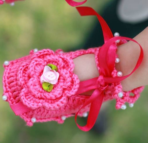  Baby Shoes on Baby Weaving Flower Shoes First Walker Shoes Mary Jane Cotton Yarn