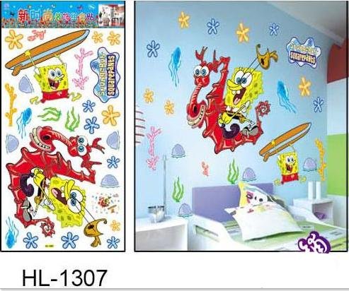 5pcs/lot wall stickers,Free shipping,Decorative DIY Home Decor,SpongeBob Pants Wall Stickers,home decorations,HL1307