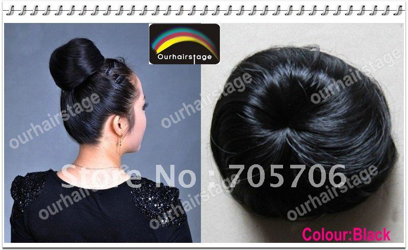 Free Shipping Fashion Hair Bun Chignon Extensions Hairpiece Wig Wedding Bun 