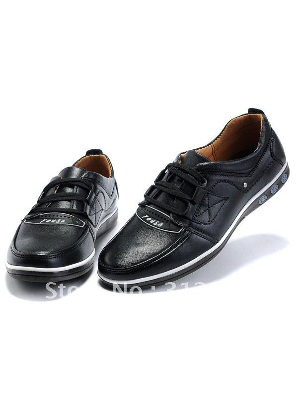 Men's Black Dress Shoes, Leather Casual Athletic Walking Office shoes ...