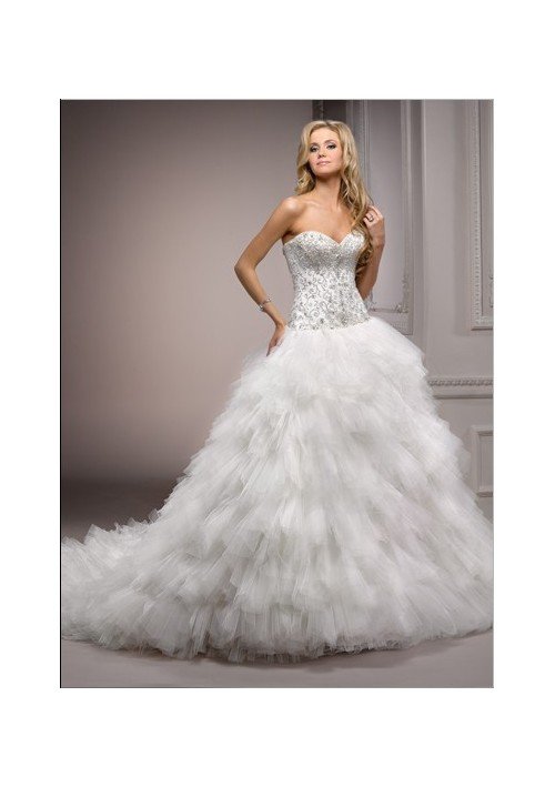 MK010 Free Shipping Custommade White Strapless cascade Corset Wedding Dress