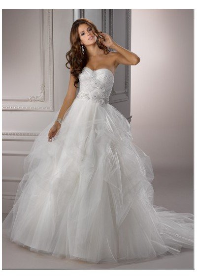 MK014 Free Shipping Custommade wite Ruffle bridal Wedding Gown