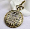 12pcs/lot Vintage Bronze Tim Burton's The Nightmare Before Christmas Pocket Watch Necklace Dia 4.5cm WE102, Free Shipping