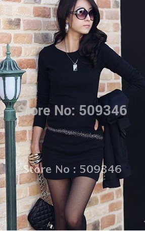Long Sleeve Short Dress on Short Dress Long Sleeve Spring Autumn Solid Black Red In Party Dresses