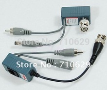 free shipping 6pair/lot CCTV Video Audio Power Balun Transceiver Cable Adapter BNC Coax Cat5 pair