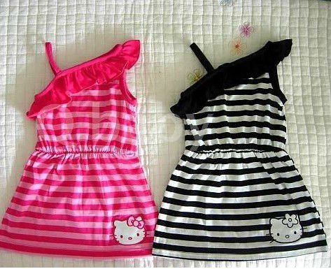  Sweater Dress on 2pcs Lot Hello Kitty Dress Girls Dress Kid Dress Strapless Dress