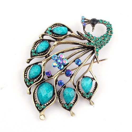 2015 New Fashion Hot Selling European and American Fashion Jewelry New Style Brooch Beautiful Big Peacock