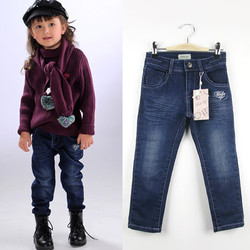 BRAND BEBE UP 2012 HOT SALE!GIRLS ORGANIC COTTON JEANS,KIDS DENIM PANTS TODDLER KIDS CLOTHING CHILDRENS AUTUMN WEAR(China (Mainland))