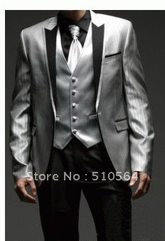 Wholesale Custom Made Men Suits Groom Silk Tuxedos Bridegroom