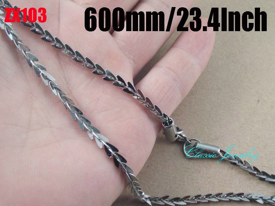 Wholesale - 600mm 23.4Inch 316L stainless steel 3mm elliptic ring chain Jewelry man male necklace chains ZX119