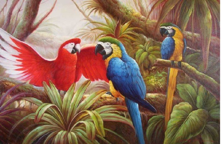 Painting Of Parrots