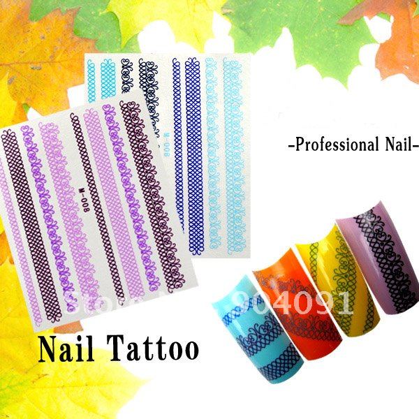 Free shipping Best sell nail sticker Colorful Nail Tattoo-1 water decal nail
