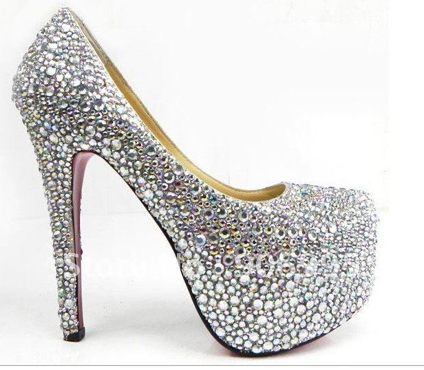 shoes silver heels