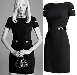 Black Lace Dress Long Sleeve on 2012 Brand Dress Little Black Dress Lbd Fashion Chiffon Knee Length