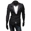 Free shipping  Men's Brand Blazer Asymmetric Suit Leisure Oblique Tuxedo Jacket High Quality Black  Fit style M-XXL    0052