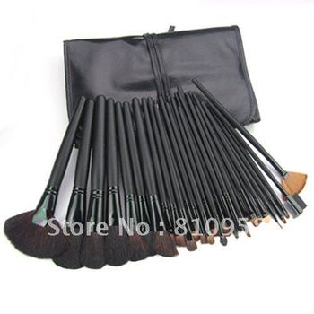32 Pcs Professional Cosmetic Makeup Brushes with Black Leather Bag